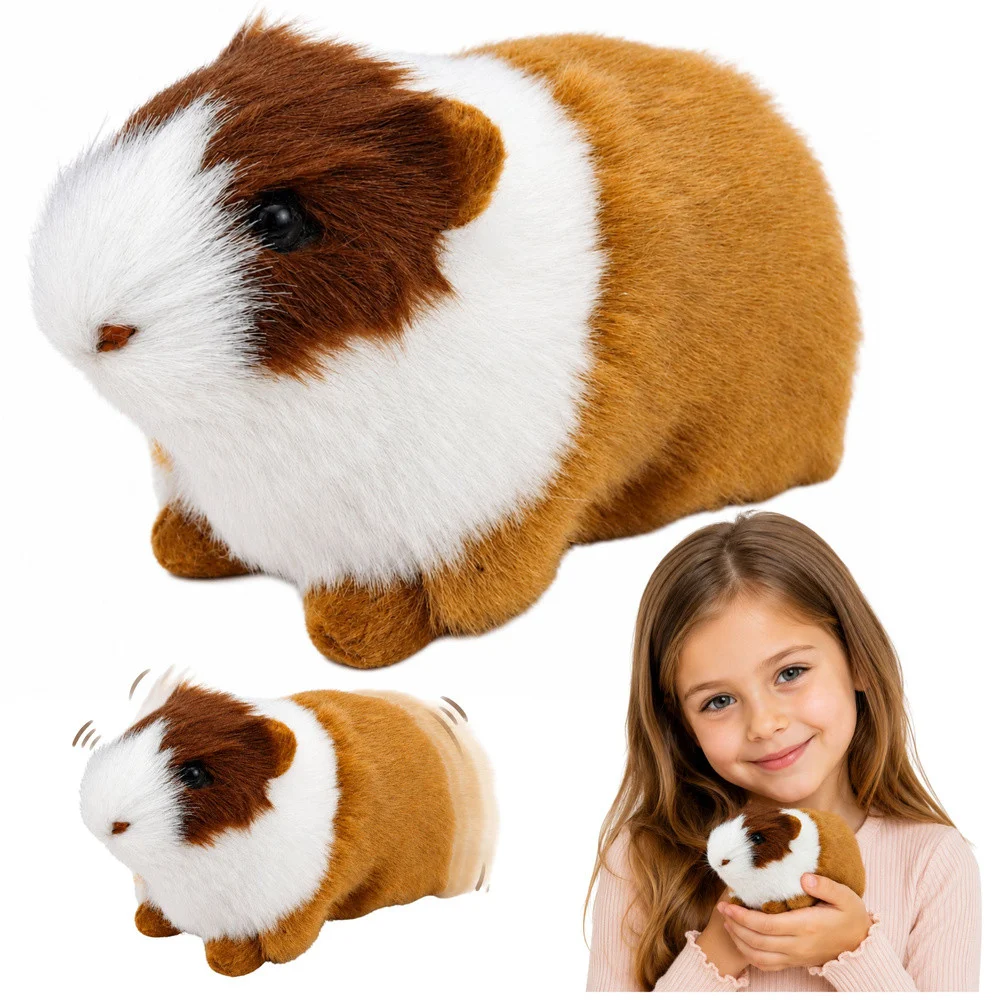 Realistična figurica zamorca smeđi meko krzno 12 cm_1