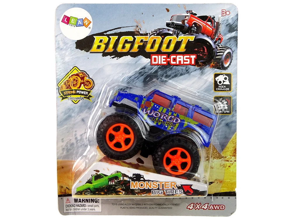 Resorak Monster Truck Pull Back Drive Gumene gume Metalna karoserija + Evoluirajuća rampa_13