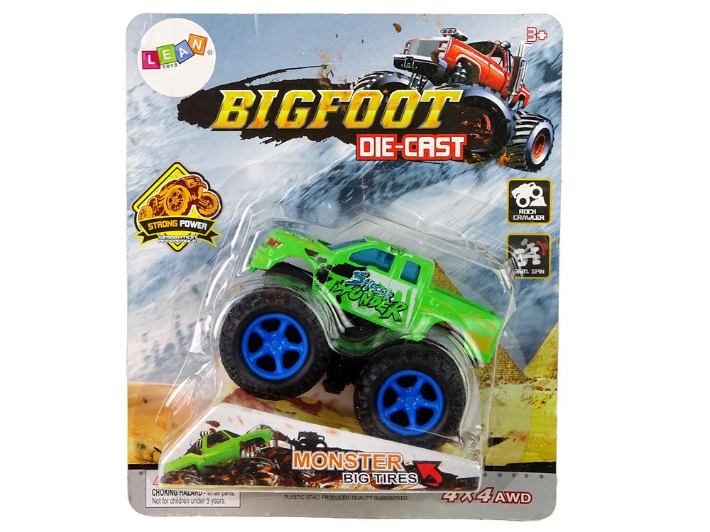 Resorak Monster Truck Pull Back Drive Gumene gume Metalna karoserija + Evoluirajuća rampa_17