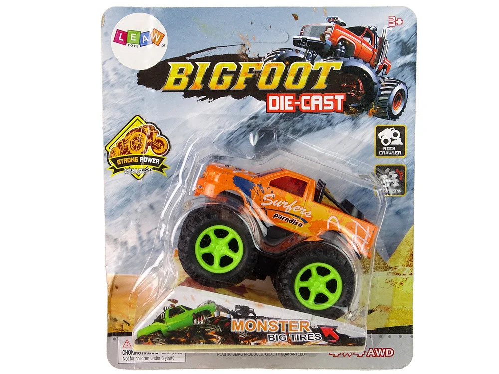 Resorak Monster Truck Pull Back Drive Gumene gume Metalna karoserija + Evoluirajuća rampa_21