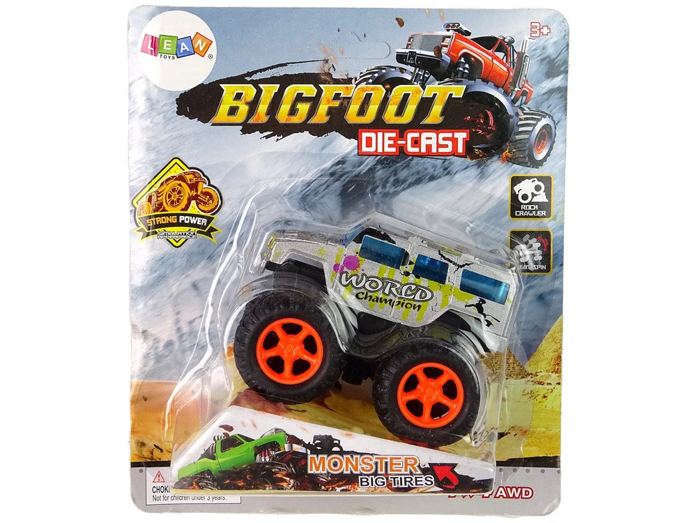 Resorak Monster Truck Pull Back Drive Gumene gume Metalna karoserija + Evoluirajuća rampa_28