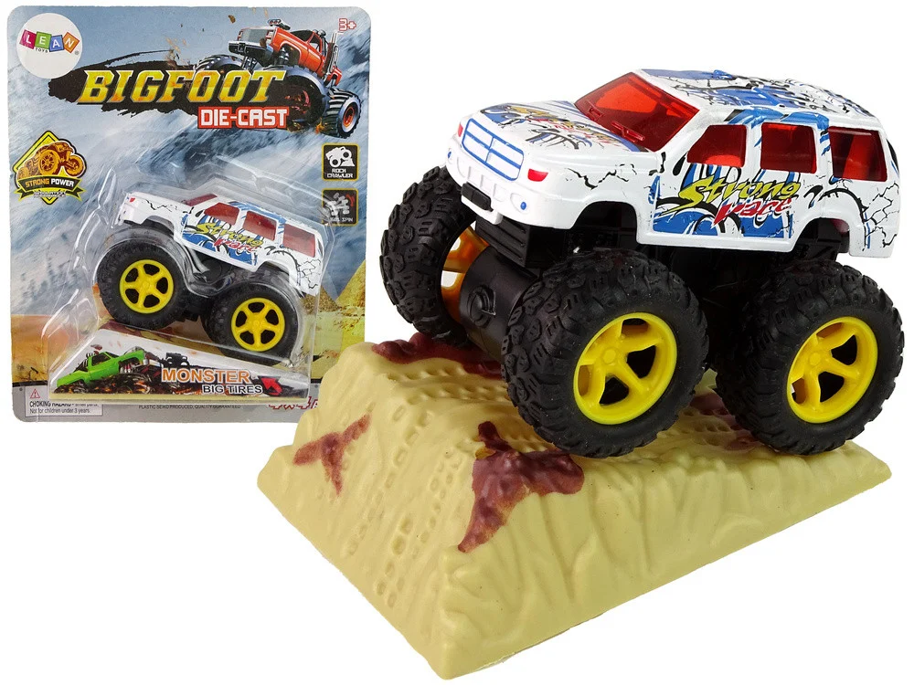 Resorak Monster Truck Pull Back Drive Gumene gume Metalna karoserija + Evoluirajuća rampa_30