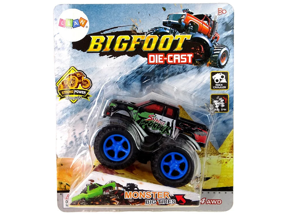 Resorak Monster Truck Pull Back Drive Gumene gume Metalna karoserija + Evoluirajuća rampa_5