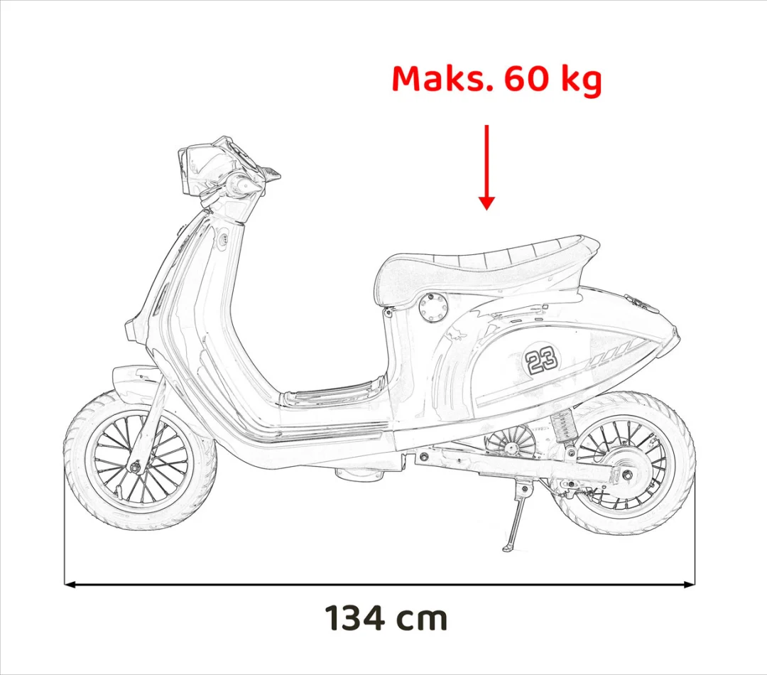 Retro skuter 23 plava motor na akumulator_3