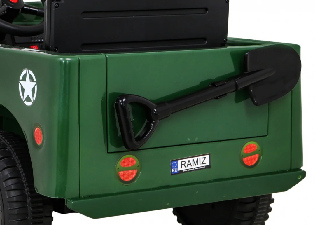 Retro vojni auto na akumulator zeleni 4x4_12