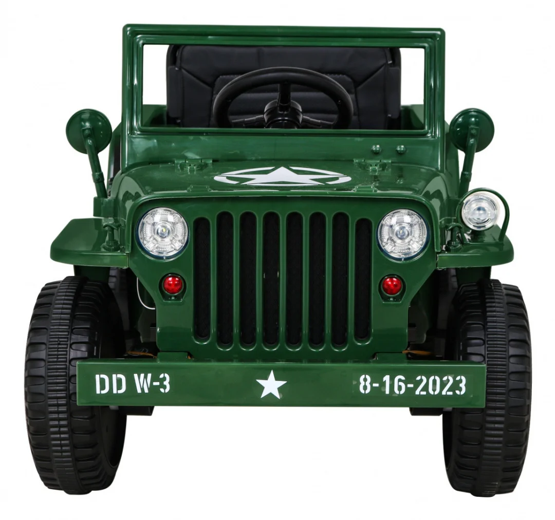 Retro vojni auto na akumulator zeleni 4x4_3