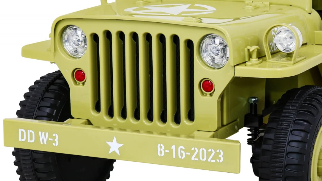 Retro vojni automobil za djecu bež + 4x4 pogon, crna_11