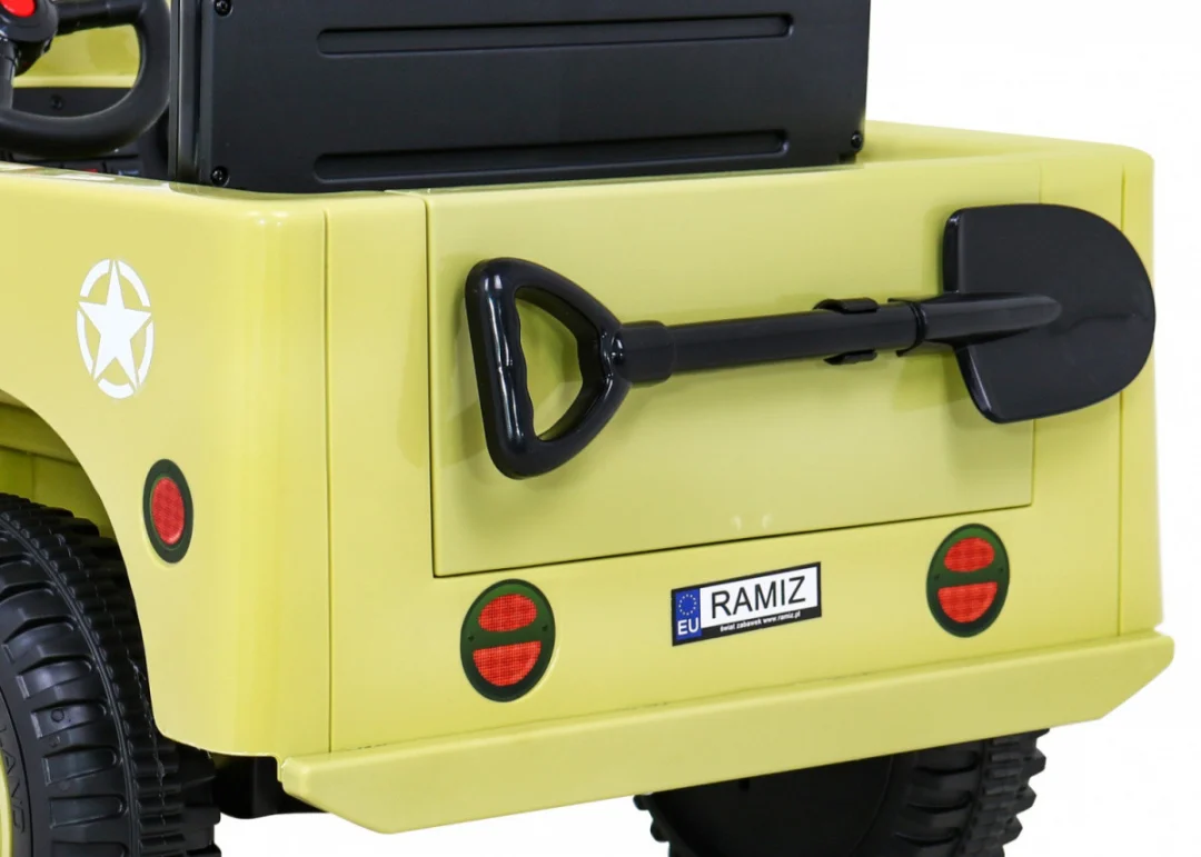 Retro vojni automobil za djecu bež + 4x4 pogon, crna_12