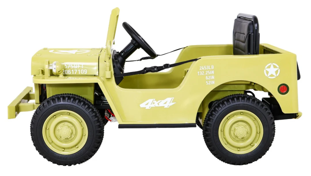 Retro vojni automobil za djecu bež + 4x4 pogon, crna_4