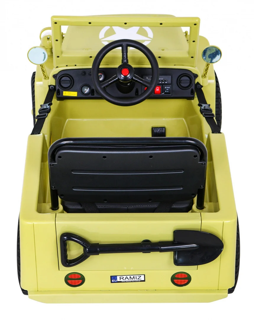 Retro vojni automobil za djecu bež + 4x4 pogon, crna_6