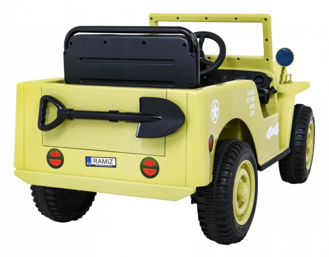 Retro vojni automobil za djecu bež + 4x4 pogon, crna_8