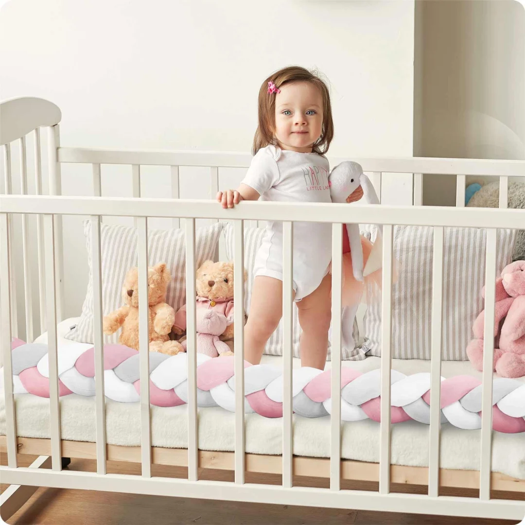 Ricokids 3m ogrtač za dječji krevetić - ružičasti i sivi_7