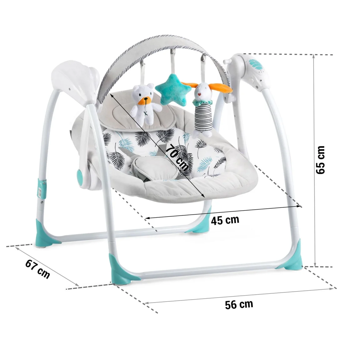 Ricokids 7326 automatska ljuljačka s glazbom, tirkizna_13