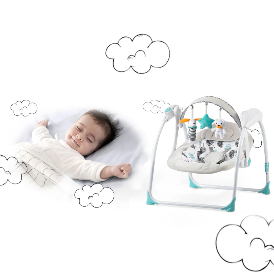 Ricokids 7326 automatska ljuljačka s glazbom, tirkizna_5