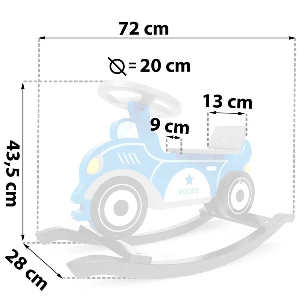 Ricokids 785000 Drveni ljuljački automobil Policija_5