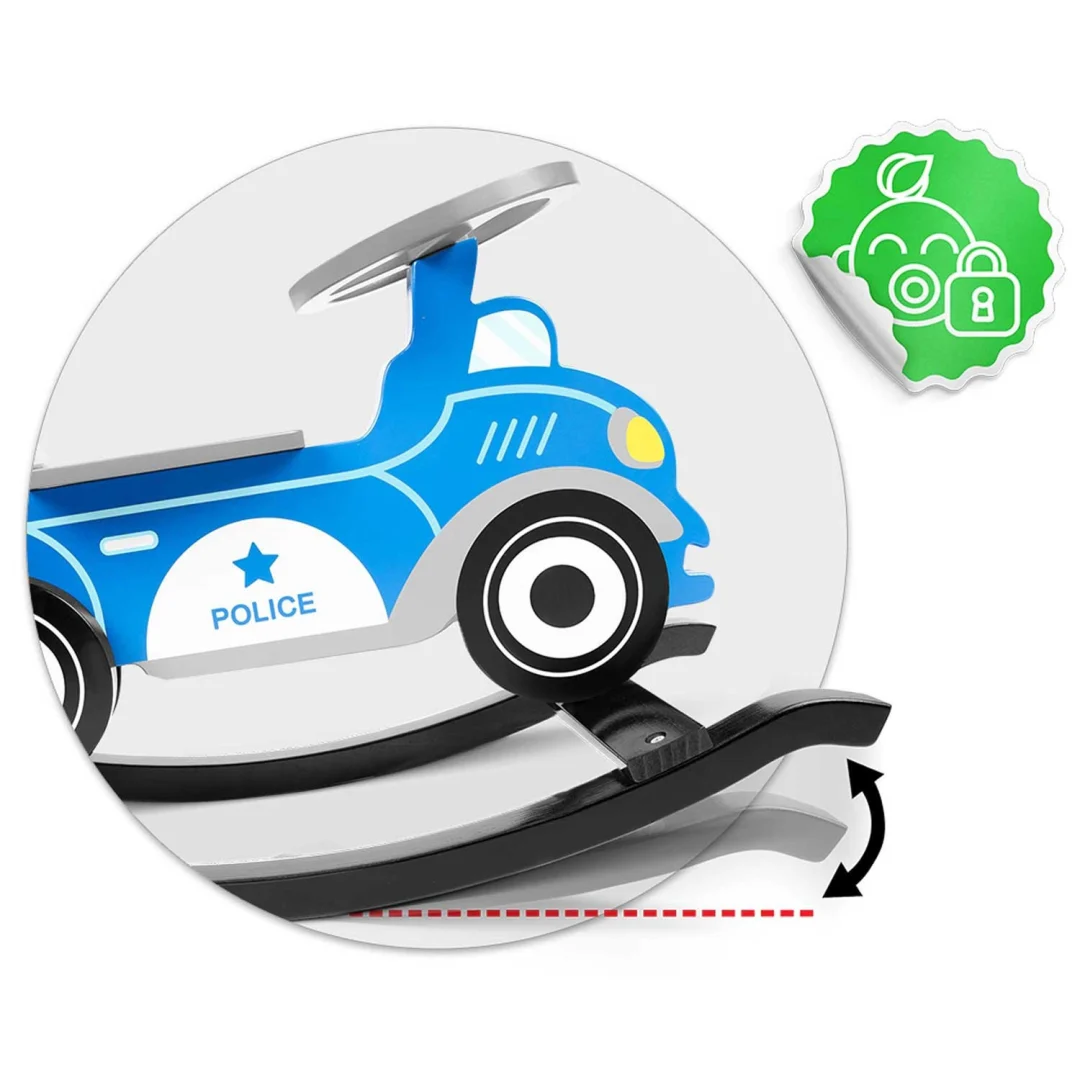 Ricokids 785000 Drveni ljuljački automobil Policija_6