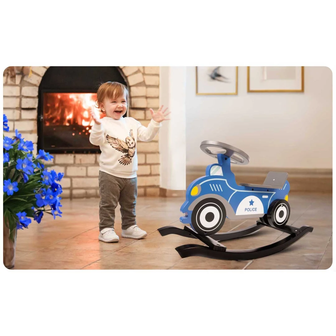 Ricokids 785000 Drveni ljuljački automobil Policija_9
