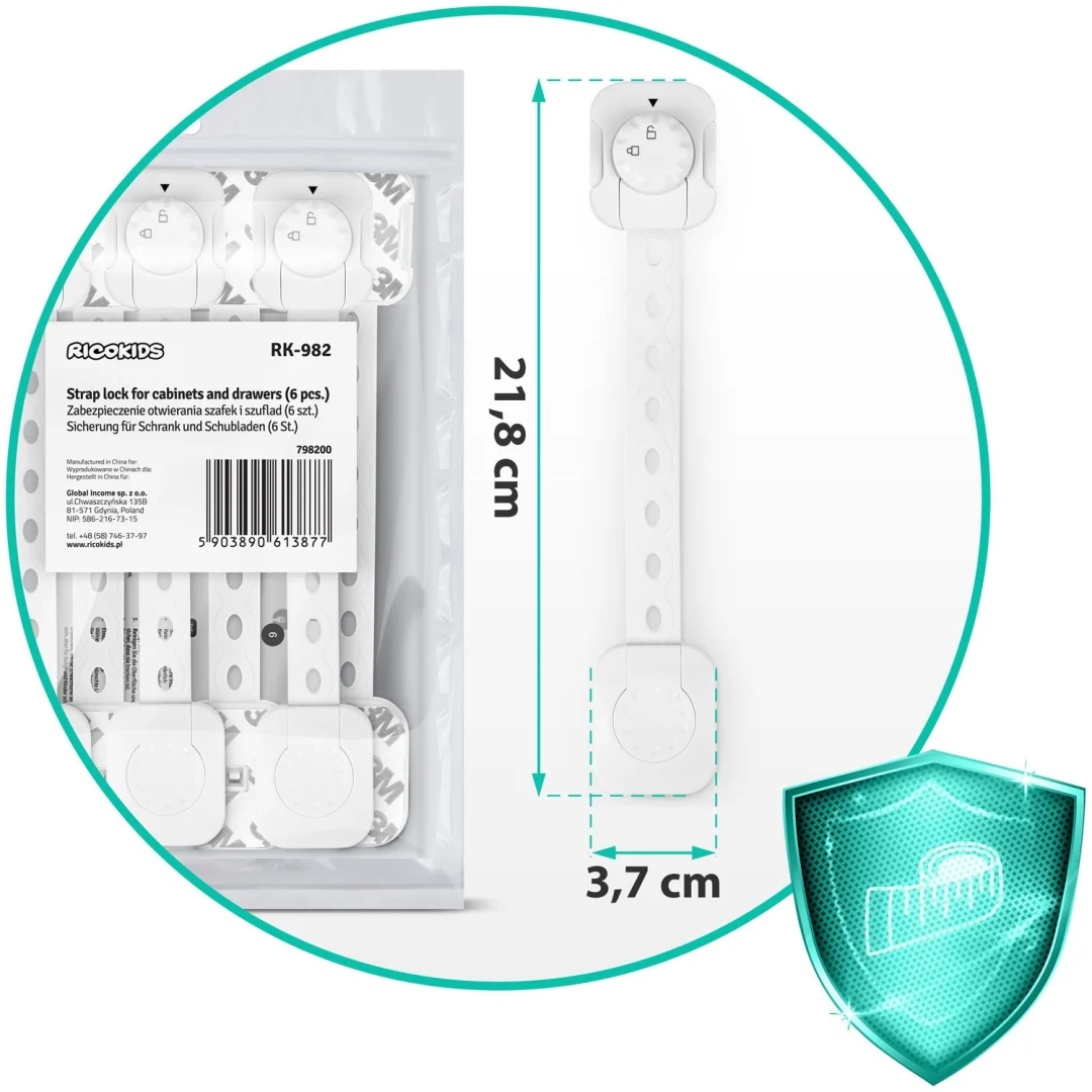 Ricokids 798200 zaštita od otvaranja ormarića 6 kom bijela_6