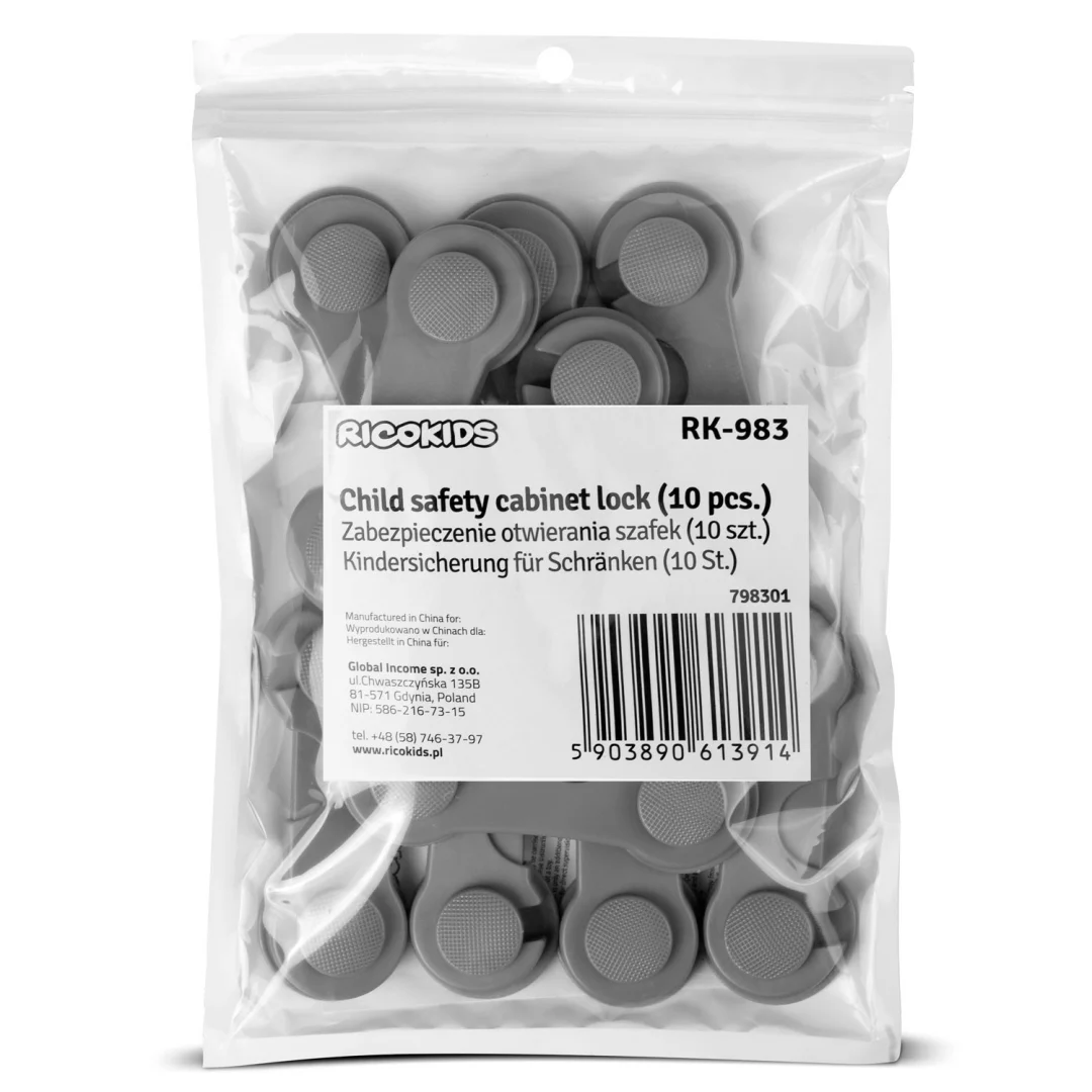 Ricokids 798301 zaštita za otvaranje ormarića 10 kom sive_9
