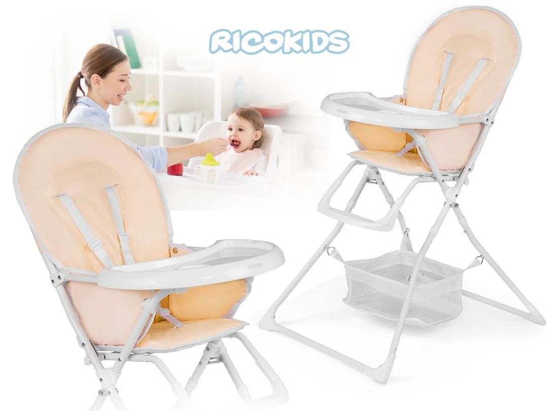 Ricokids FANDO kremasta dječja stolica sa stolom + besplatna košara_5