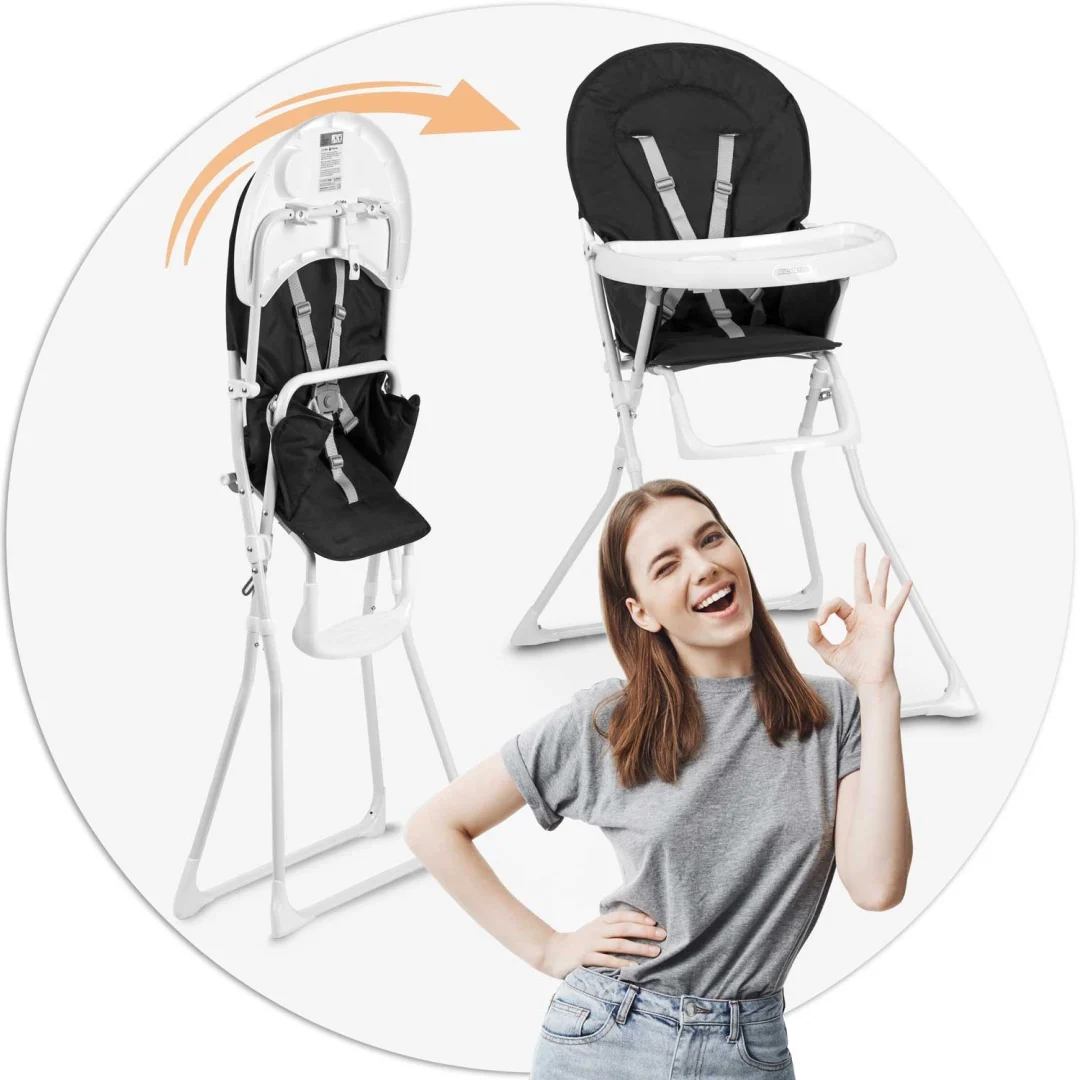 Ricokids FANDO visoka stolica sa stolom, crna_6