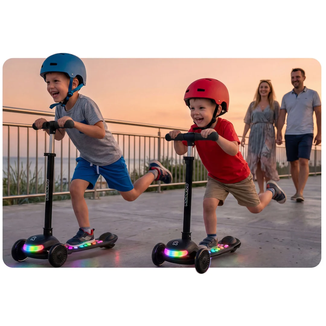 Ricokids Glowi trokotačni LED skuter za djecu - crni_11