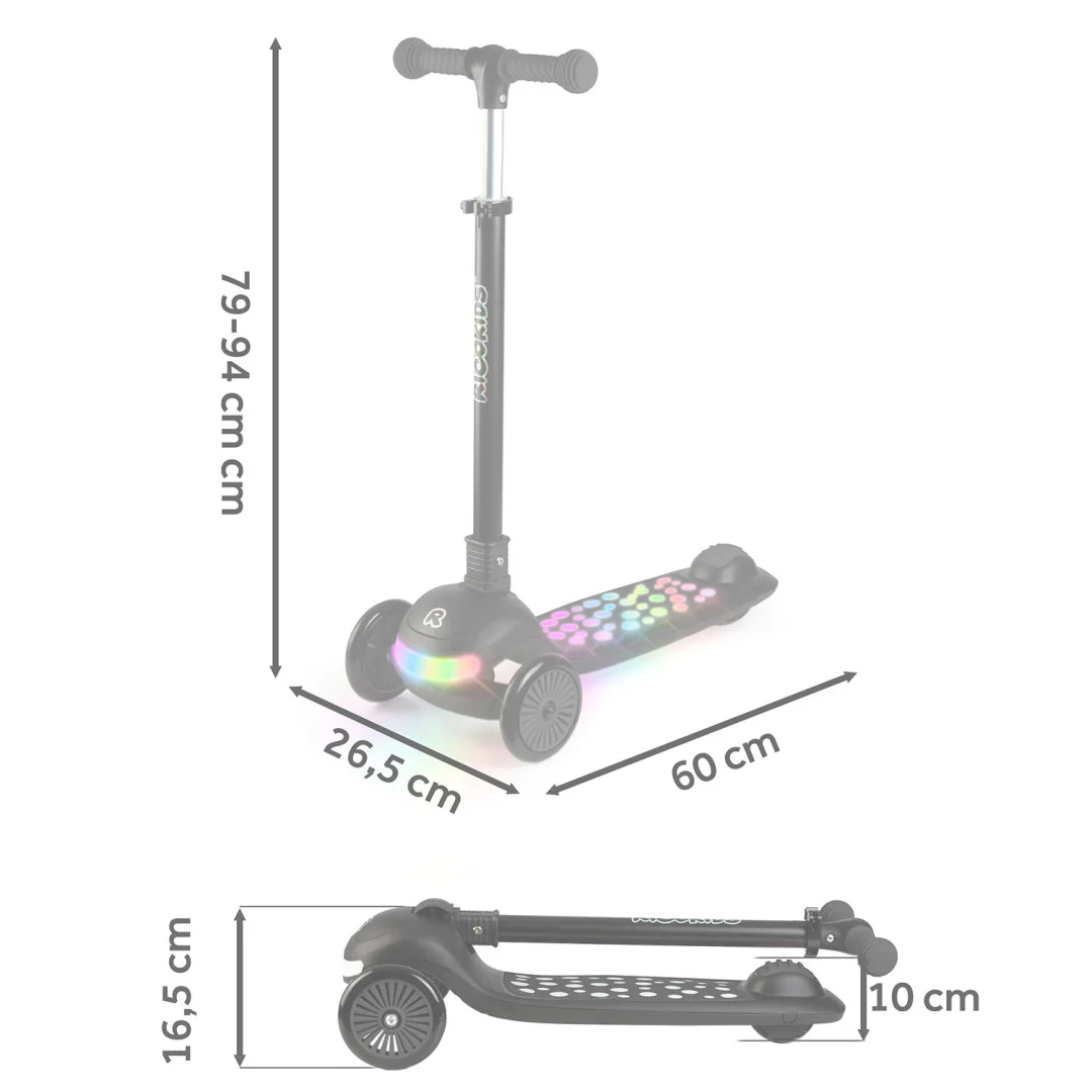 Ricokids Glowi trokotačni LED skuter za djecu - crni_14