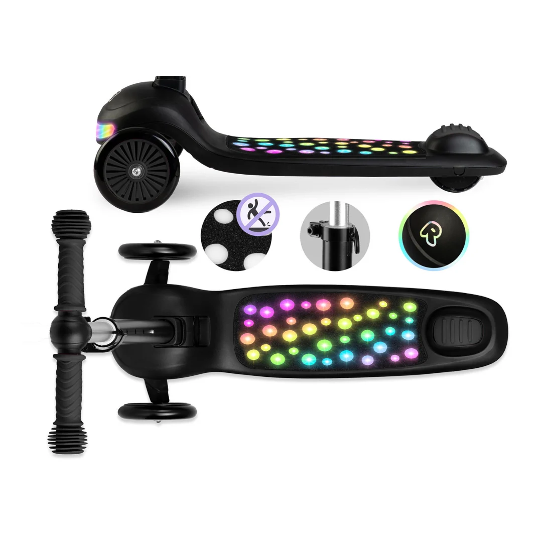 Ricokids Glowi trokotačni LED skuter za djecu - crni_4