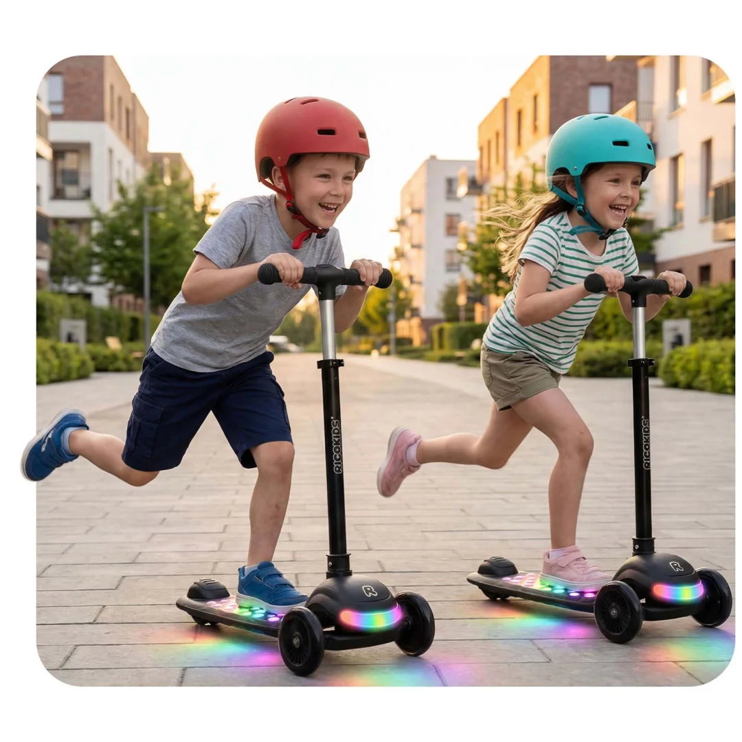 Ricokids Glowi trokotačni LED skuter za djecu - crni_6