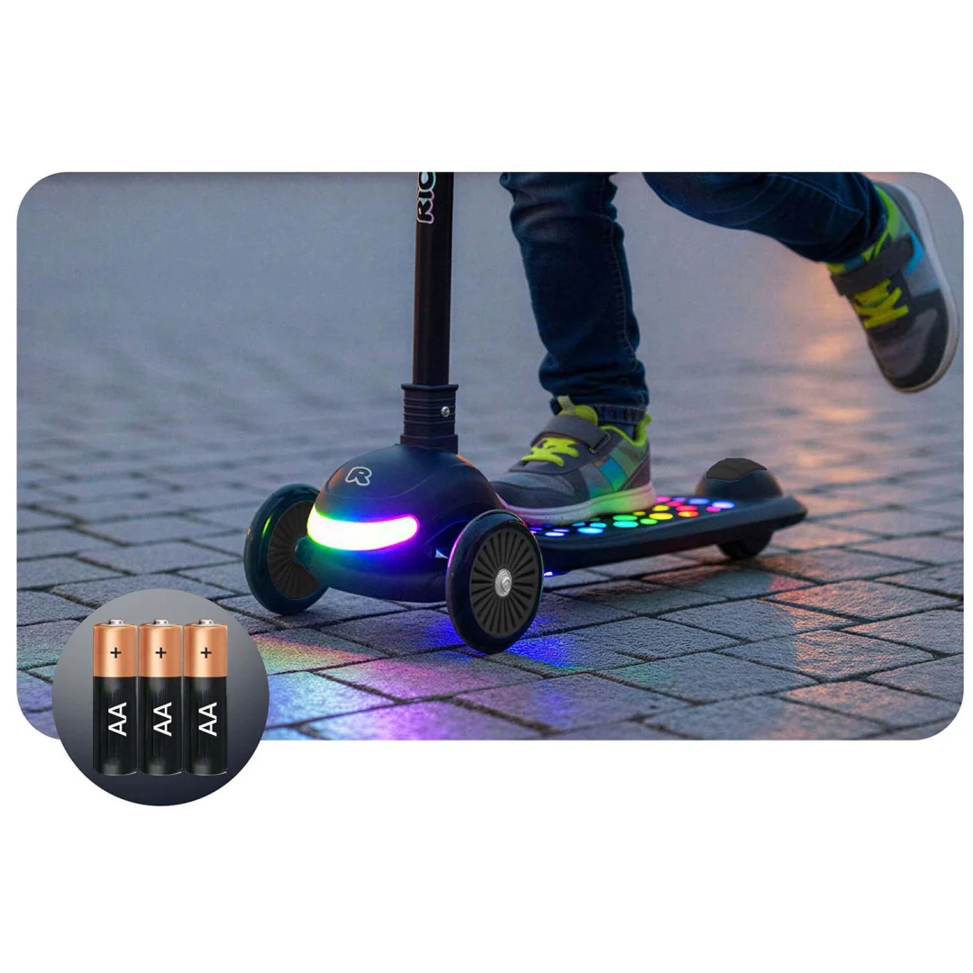 Ricokids Glowi trokotačni LED skuter za djecu - crni_7