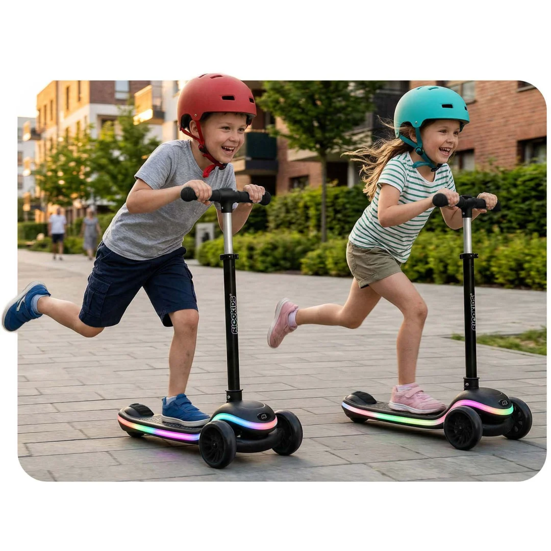 Ricokids Leddi trokotačni LED skuter za djecu - crni_5