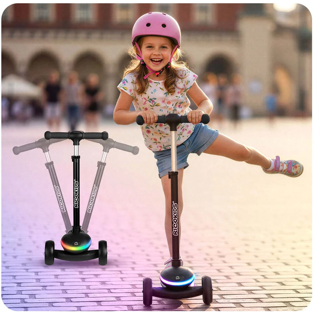 Ricokids Leddi trokotačni LED skuter za djecu - crni_9