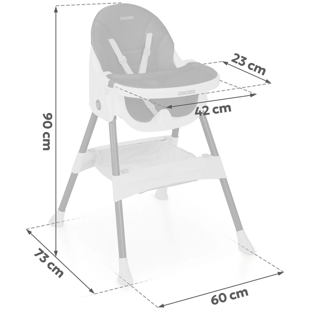 Ricokids Mani stolica za hranjenje crna_7