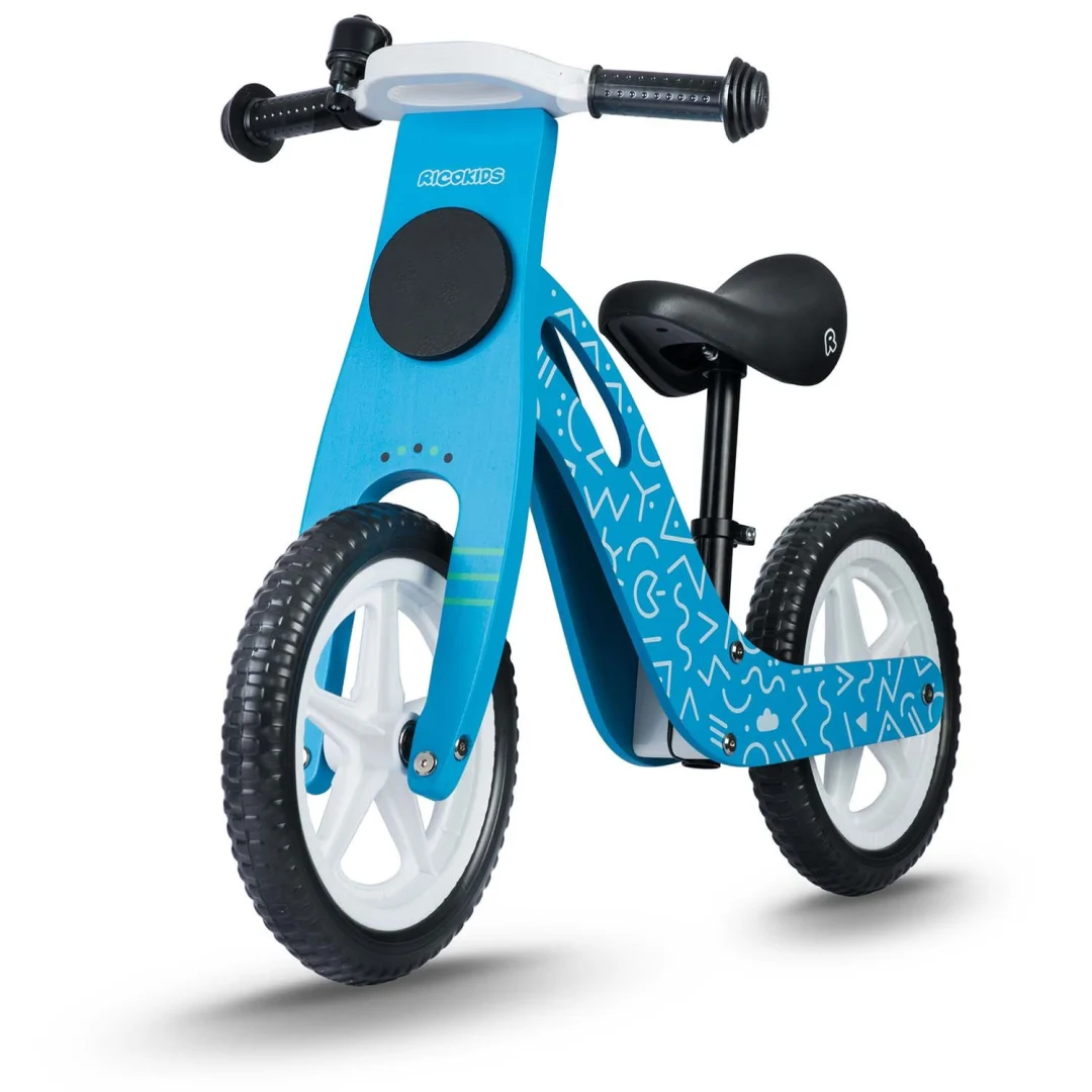 Ricokids RC-613 plavi drveni balansni bicikl_1