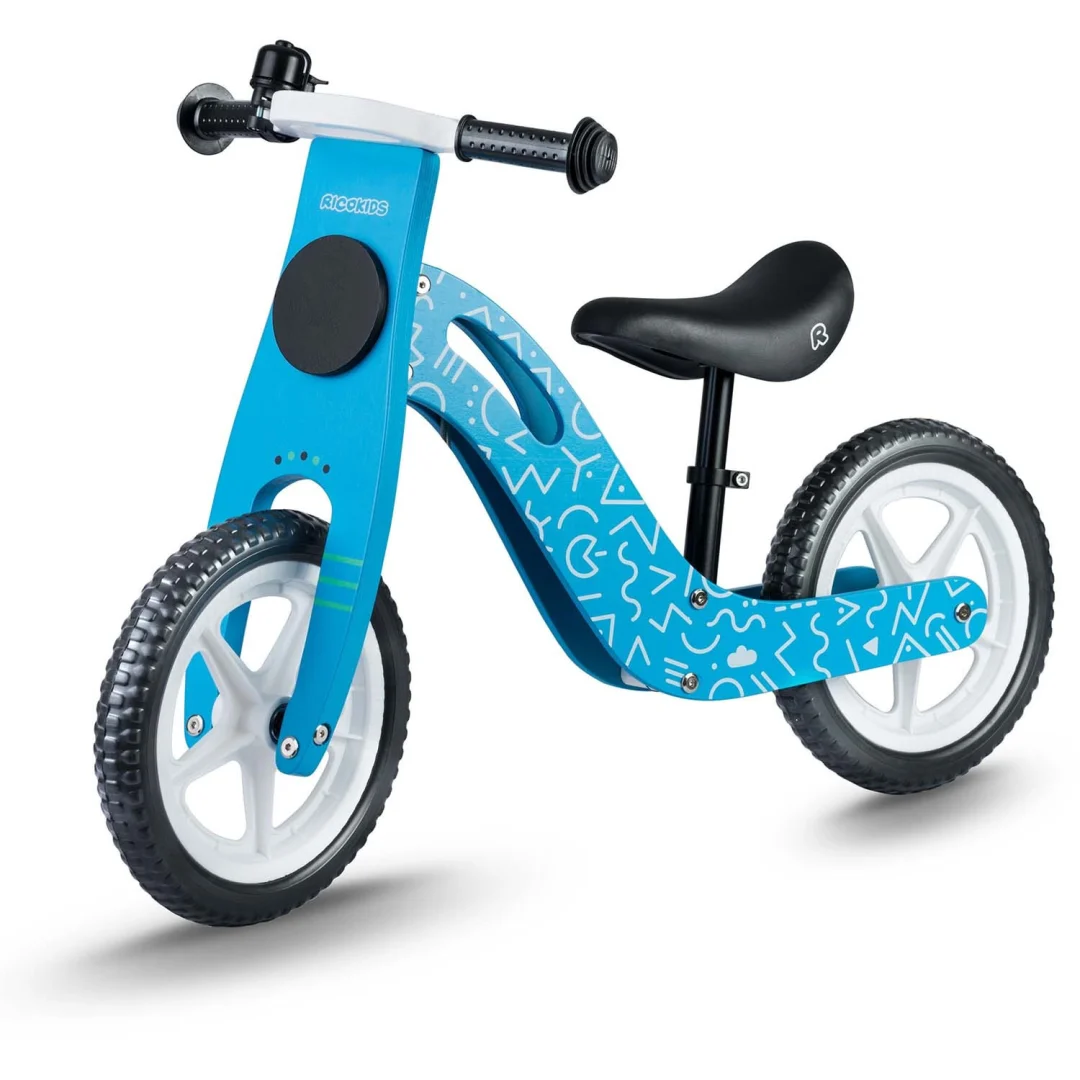 Ricokids RC-613 plavi drveni balansni bicikl_2