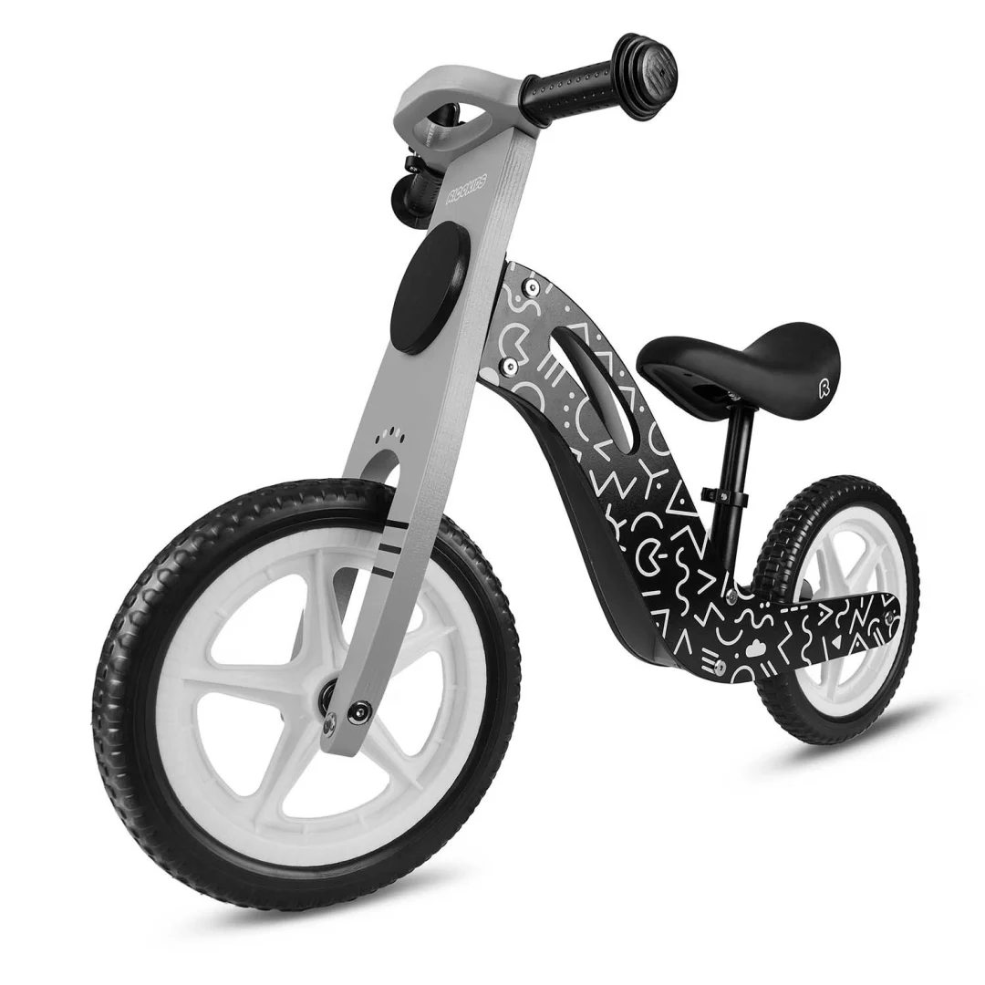 Ricokids RC-615 drveni balansni bicikl, crno-bijeli_4