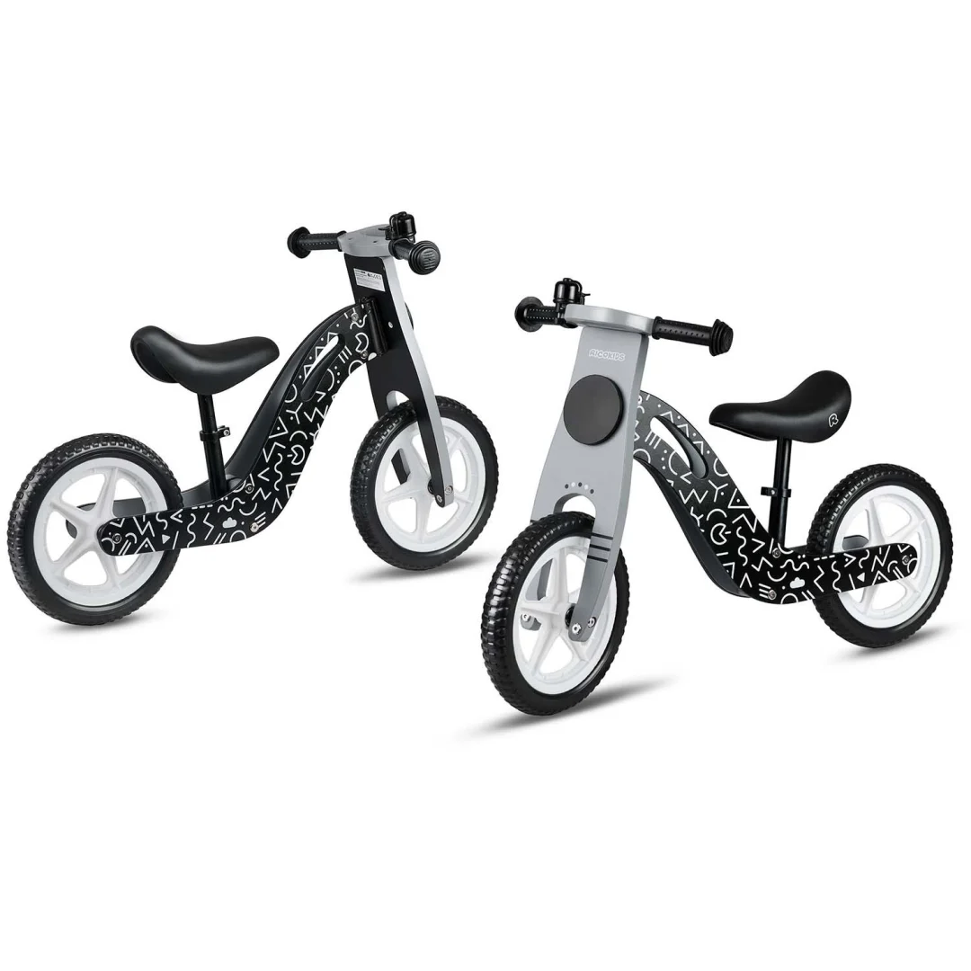 Ricokids RC-615 drveni balansni bicikl, crno-bijeli_6