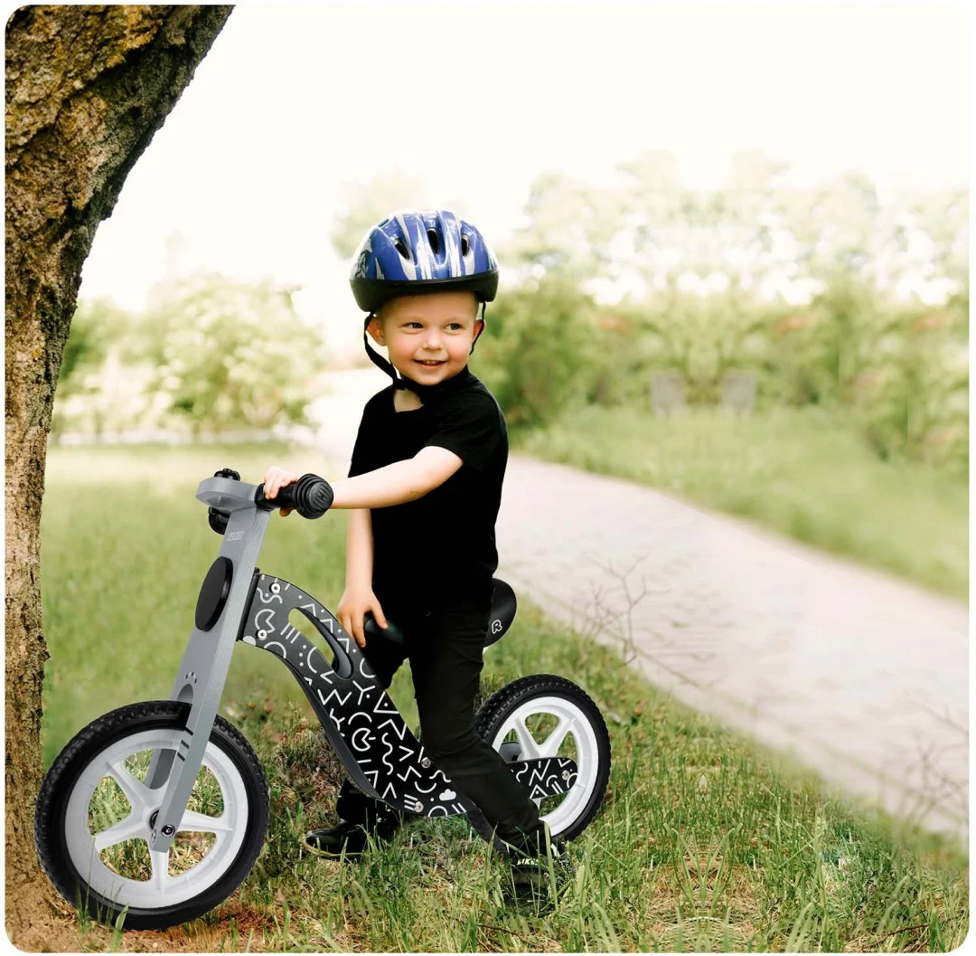 Ricokids RC-615 drveni balansni bicikl, crno-bijeli_8