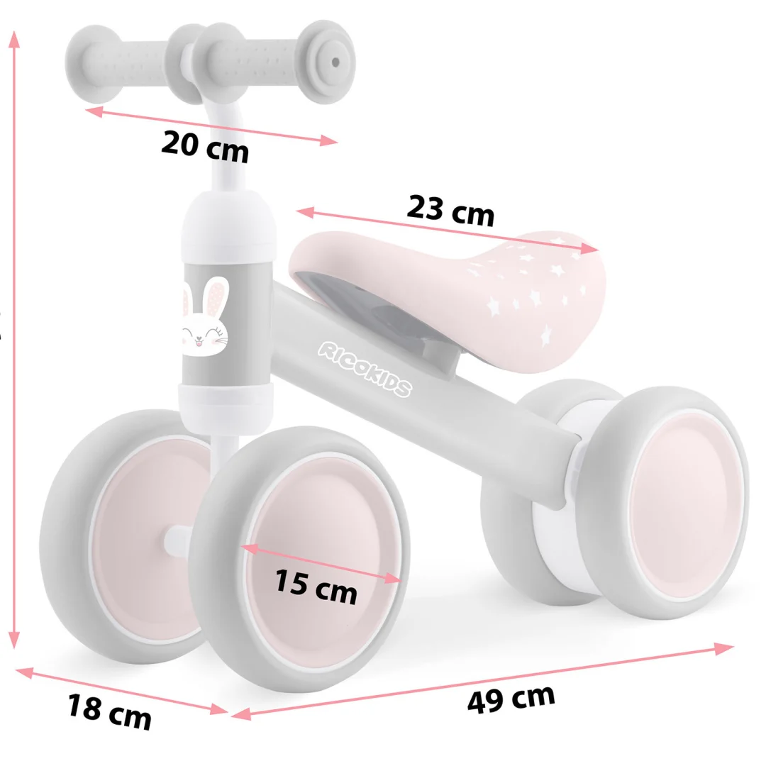 Ricokids dječji bicikl za ravnotežu s tri kotača, siva_4