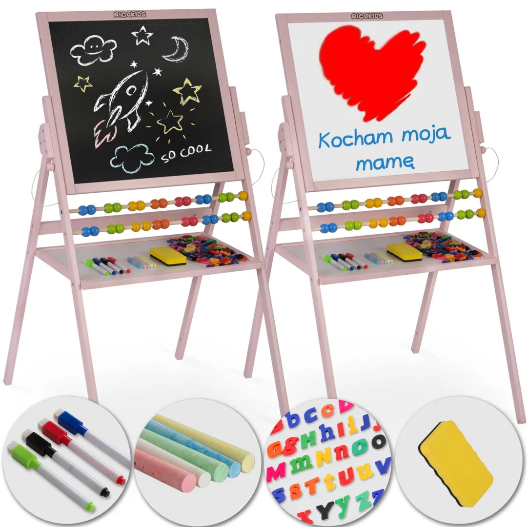 Ricokids magnetska rotirajuća ploča za pisanje kredom - ružičasta_10