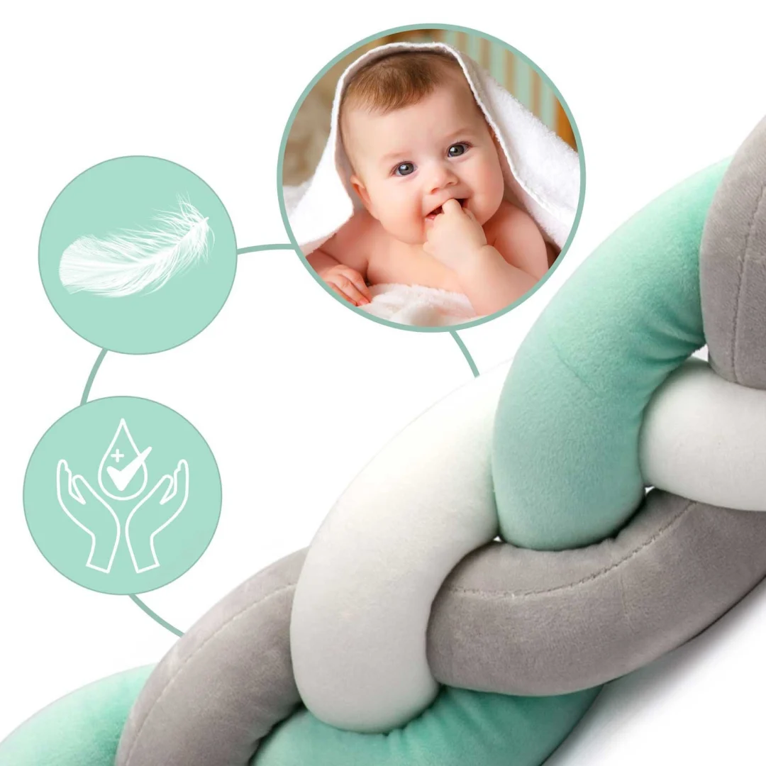 Ricokids marama za dječji krevetić 2m - mint-siva_3