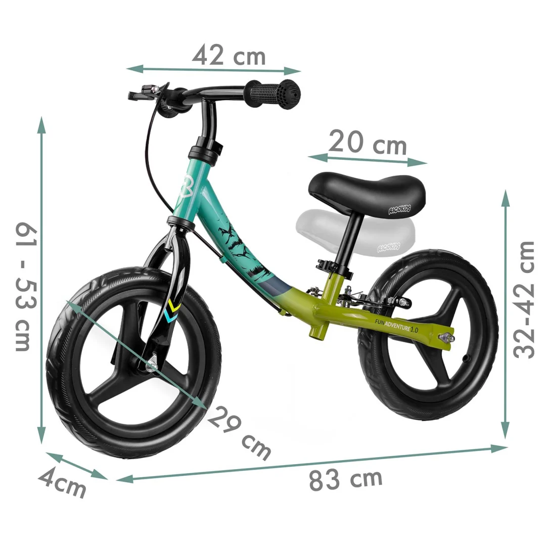 Ricokids zabavni avanturistički bicikl za balansiranje za djecu, siva, var. 760802_4