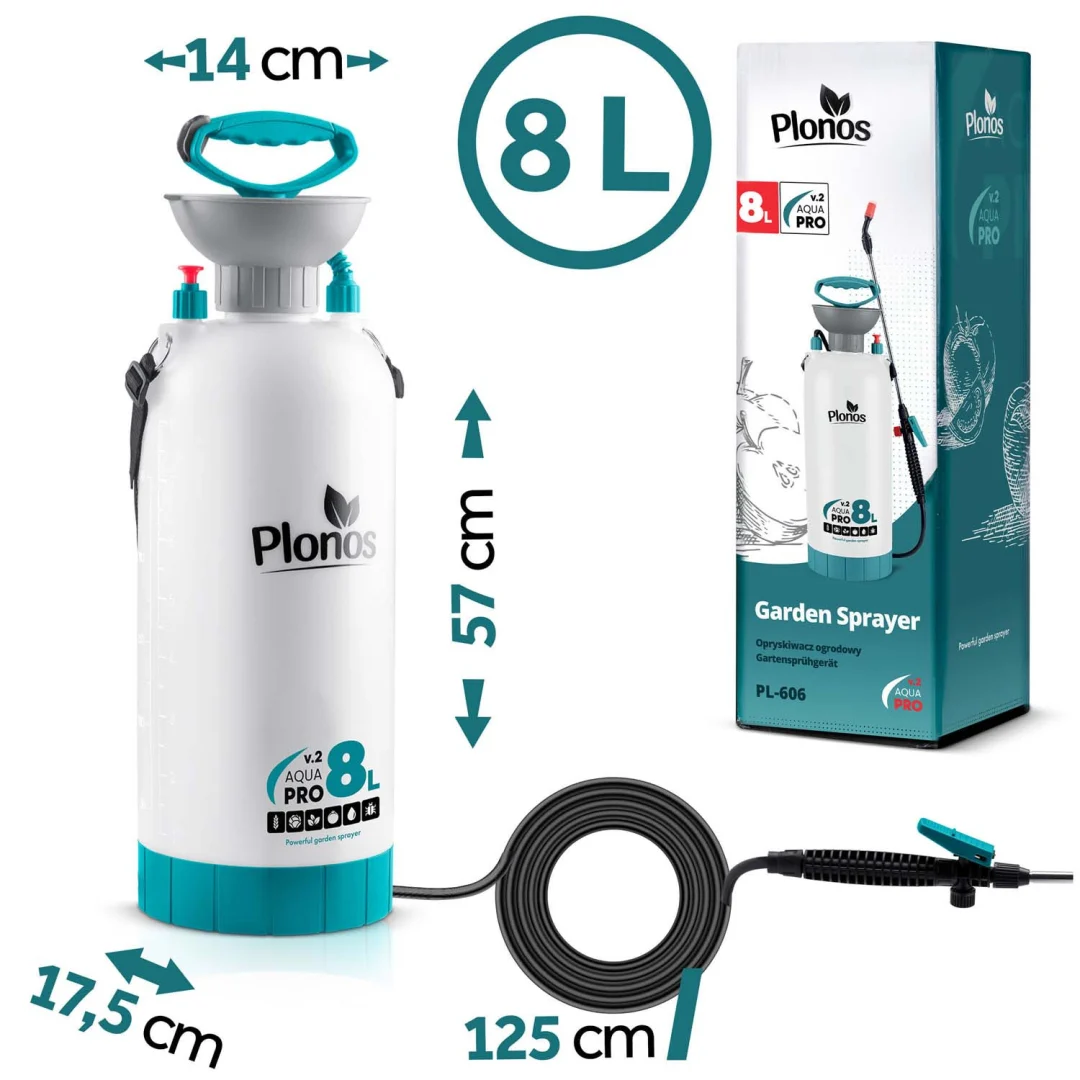 Ručni prskalica pod tlakom 8l Plonos PL-606, siva, var. 460601_14