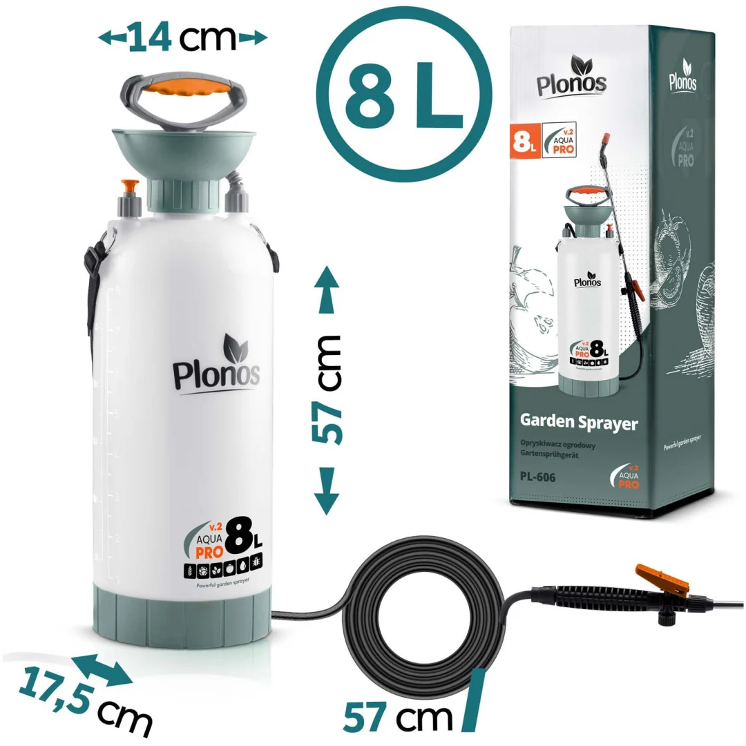 Ručni prskalica pod tlakom 8l Plonos PL-606, siva_15