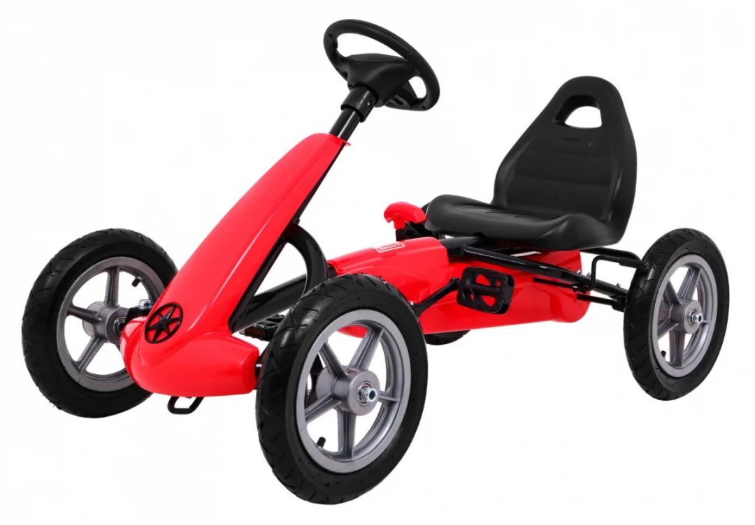 STAR pedalni go-kart za djecu 3+ crveni + podesivo sjedalo + napuhani kotači_1