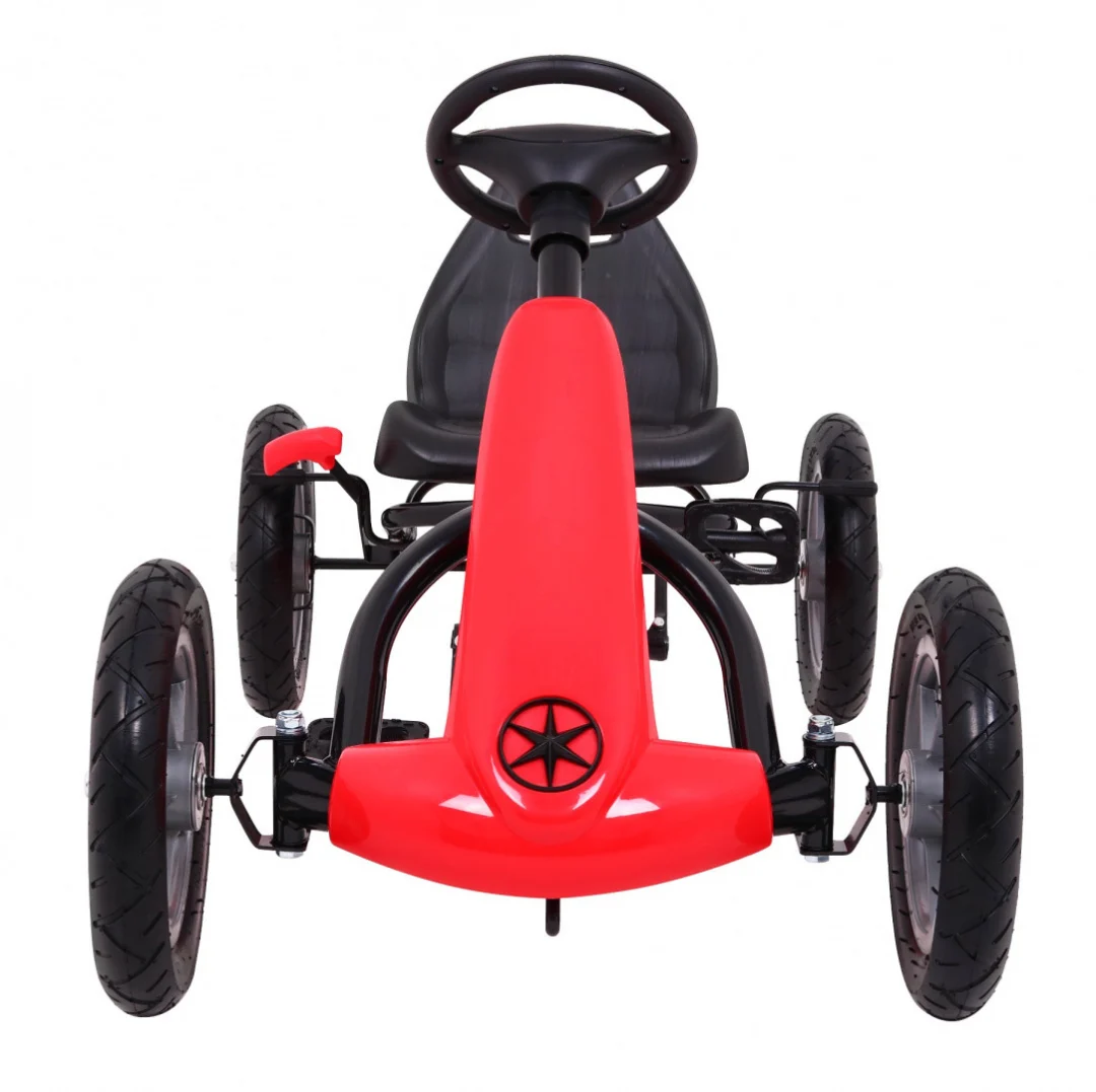 STAR pedalni go-kart za djecu 3+ crveni + podesivo sjedalo + napuhani kotači_3