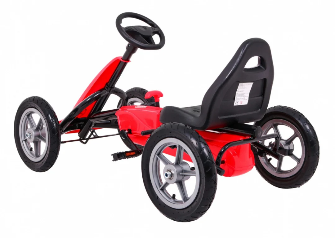 STAR pedalni go-kart za djecu 3+ crveni + podesivo sjedalo + napuhani kotači_5