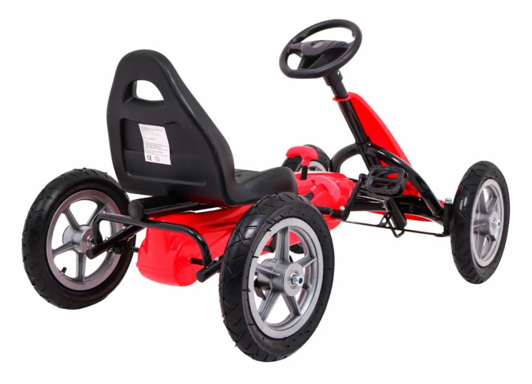 STAR pedalni go-kart za djecu 3+ crveni + podesivo sjedalo + napuhani kotači_8