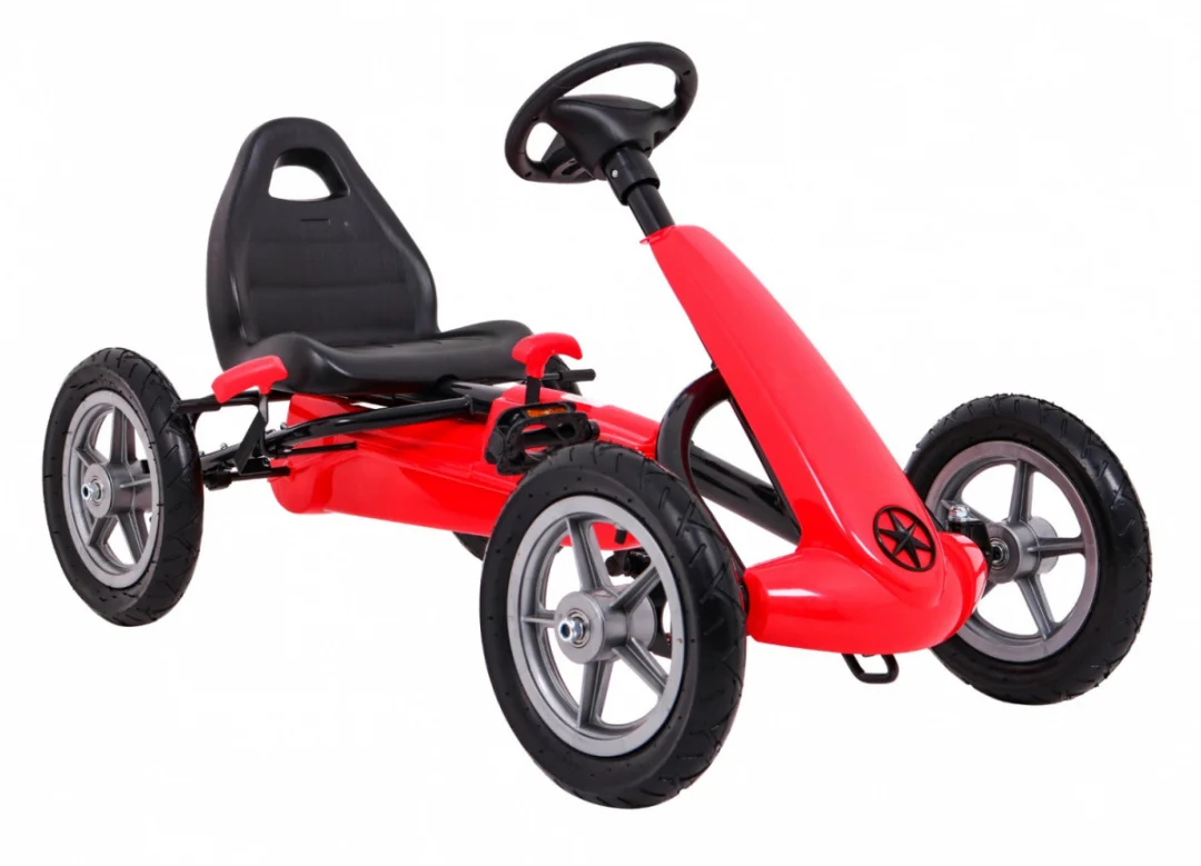 STAR pedalni go-kart za djecu 3+ crveni + podesivo sjedalo + napuhani kotači_9