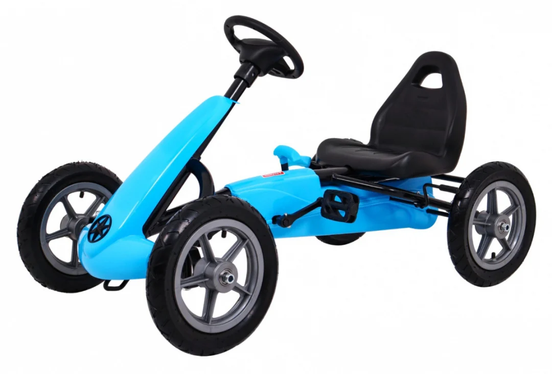 STAR pedalni go-kart za djecu 3+ plavi + podesivo sjedalo + napuhani kotači_1